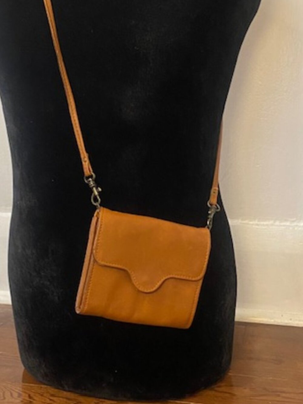 Mango Leather Brown Purse/ Wallet Cross Body Bag